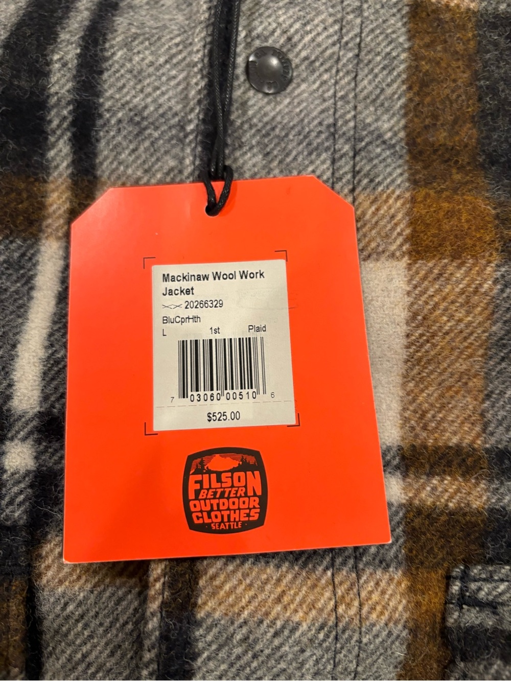 Filson mackinaw wool work jacket Large USA made - Picture 3 of 4